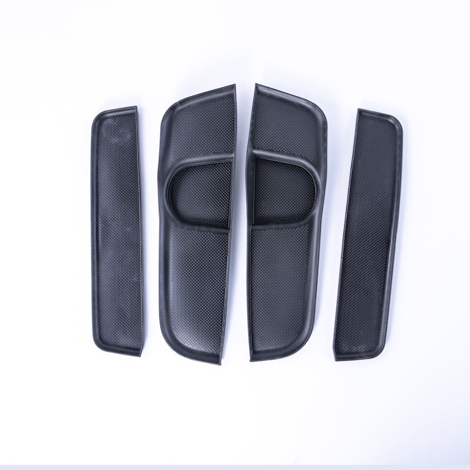 Per VW T6 Camper Transporter Inserti in gomma per tasche per porte - Set di tappetini neri, montaggio diretto
