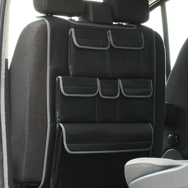 Para VW T6, T6.1 Transporter Organizador de asiento trasero de cuero sintético para asiento doble de