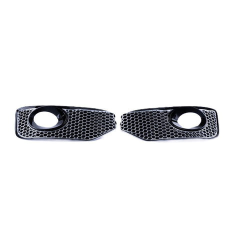 For VW T5 .1 Honeycomb Sport-Line Front Spoiler Foglight Trims (Matte Chrome)