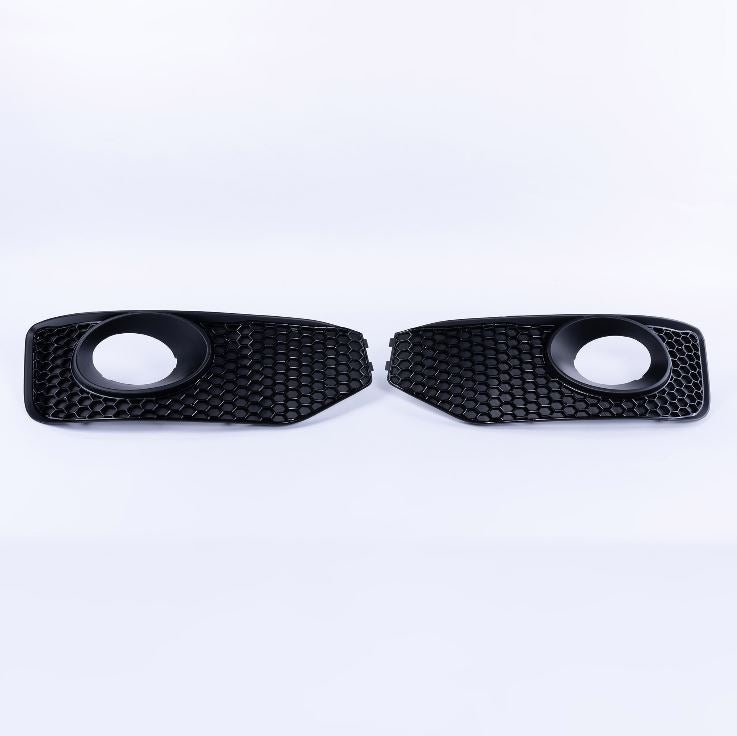 For VW T5 .1 Honeycomb Sportline Front Spoiler Foglight Trims (Gloss Black)