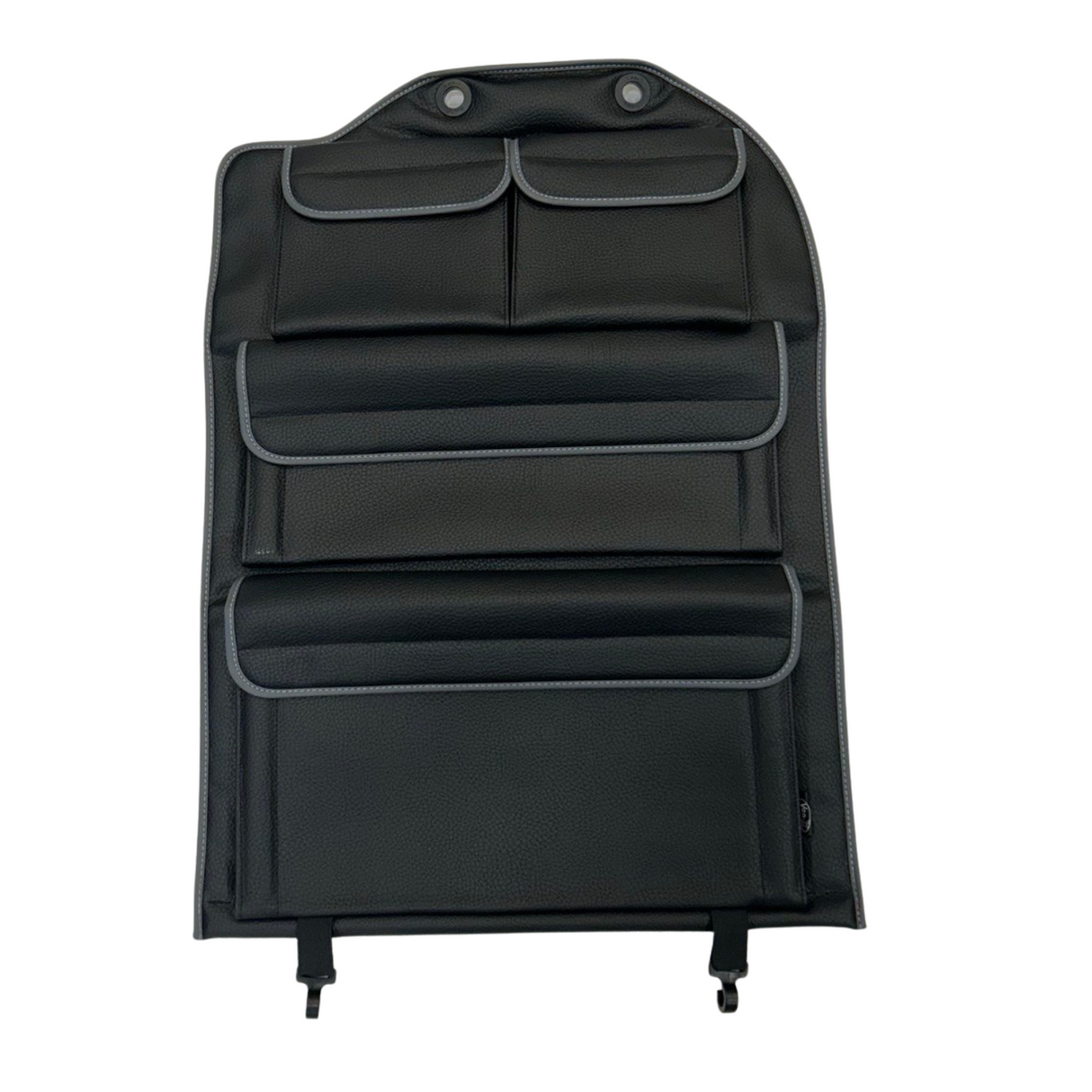 Para el nuevo VW Crafter Organizador del respaldo del asiento del pasajero doble del lado derecho | Bolsillo de almacenamiento de cuero sintético negro – Van-X