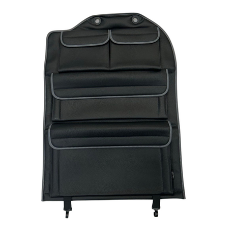 Pour le nouveau VW Crafter Organisateur de dossier de siège passager double droit | Poche de rangement en similicuir noir – Van-X