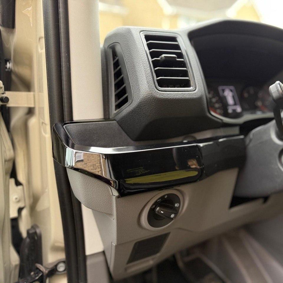 For New Shape VW Crafter LHD Lower Dash Styling Trims - Gloss Black (Set of 6) | Van-X