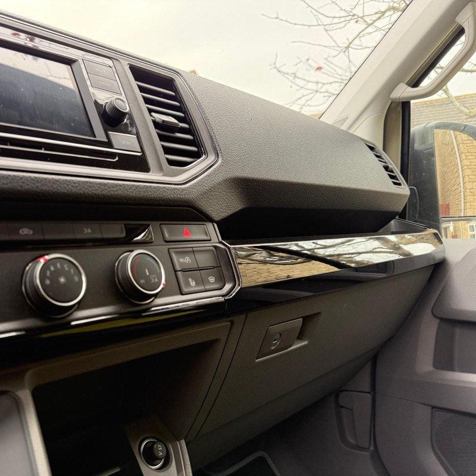 For New Shape VW Crafter LHD Lower Dash Styling Trims - Gloss Black (Set of 6) | Van-X