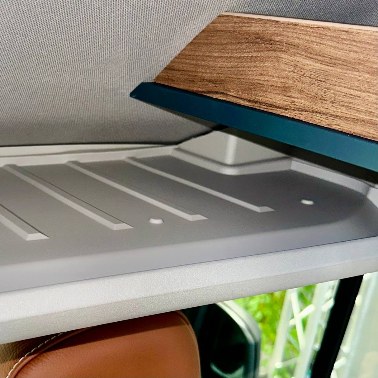 For VW Crafter Front Cab Shelf Light Grey Rubber Inserts – Storage Liner (2018+)