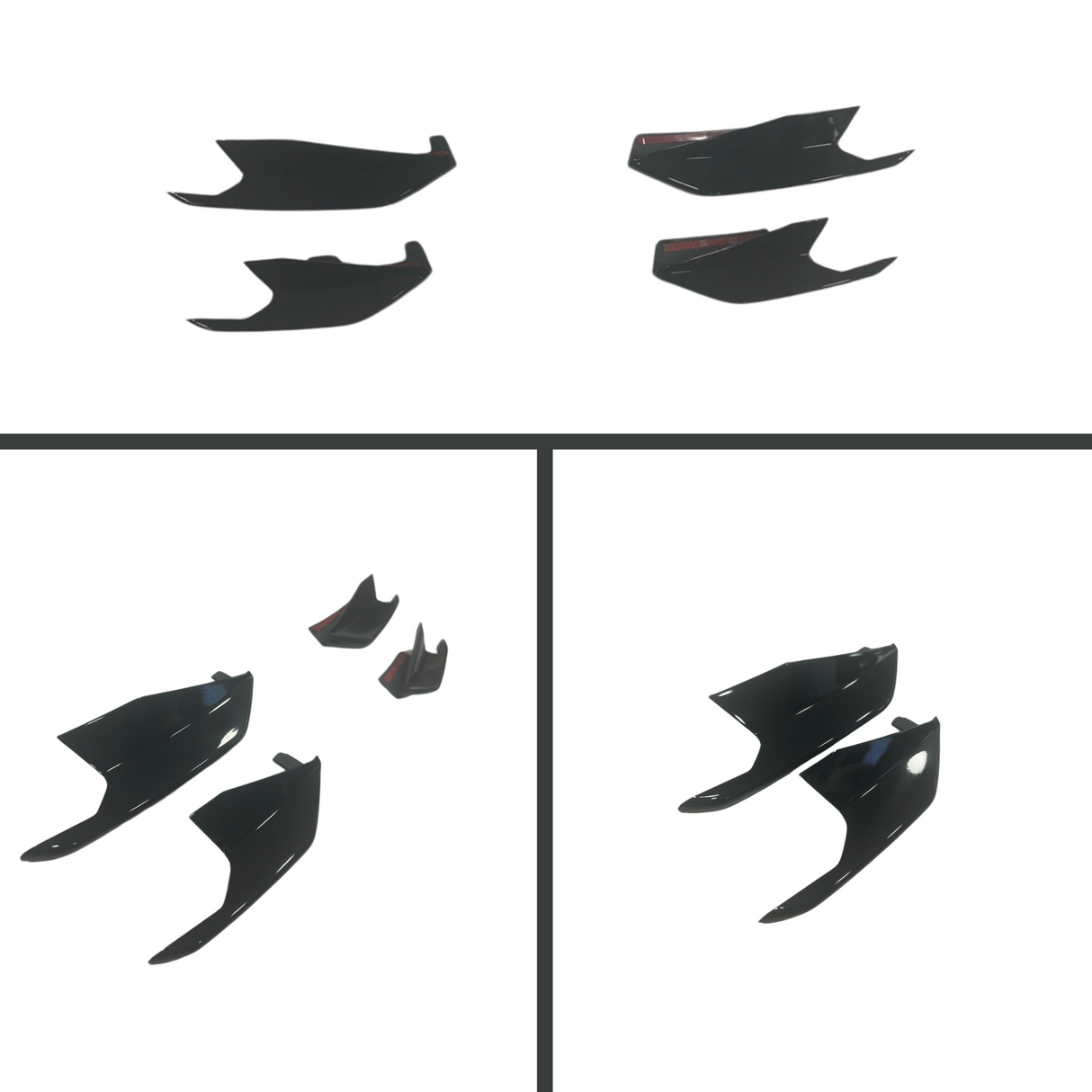 Per alette laterali della griglia anteriore VW T6.1 - Finitura nera lucida (set di 4) | Aggiornamento stilistico Van-X per Volkswagen T6.1