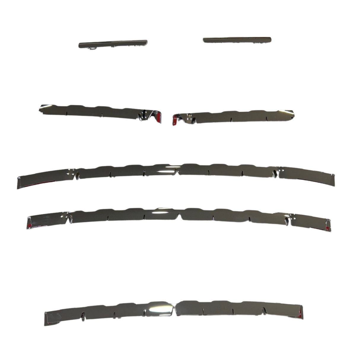 Per Ford Transit Custom Shiny Chrome Front Grille Trims (7 pezzi) - MK1 (2012-2018) - Pronto per il montaggio