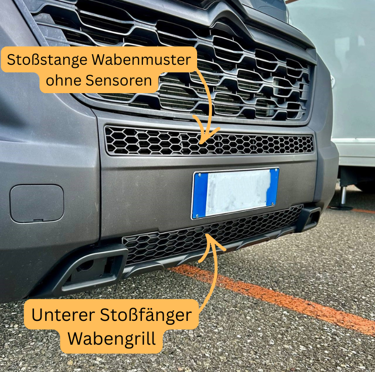 For Citroen Jumper Front Honeycomb Bumper Grille Bundle 2pcs - Matte Black | Van-X