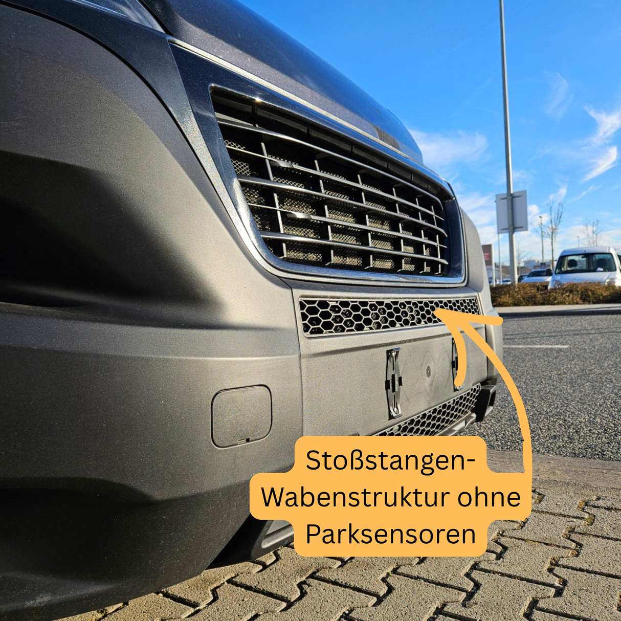 For Vauxhall Movano Bumper Honeycomb without Parking Sensors - Matte Black