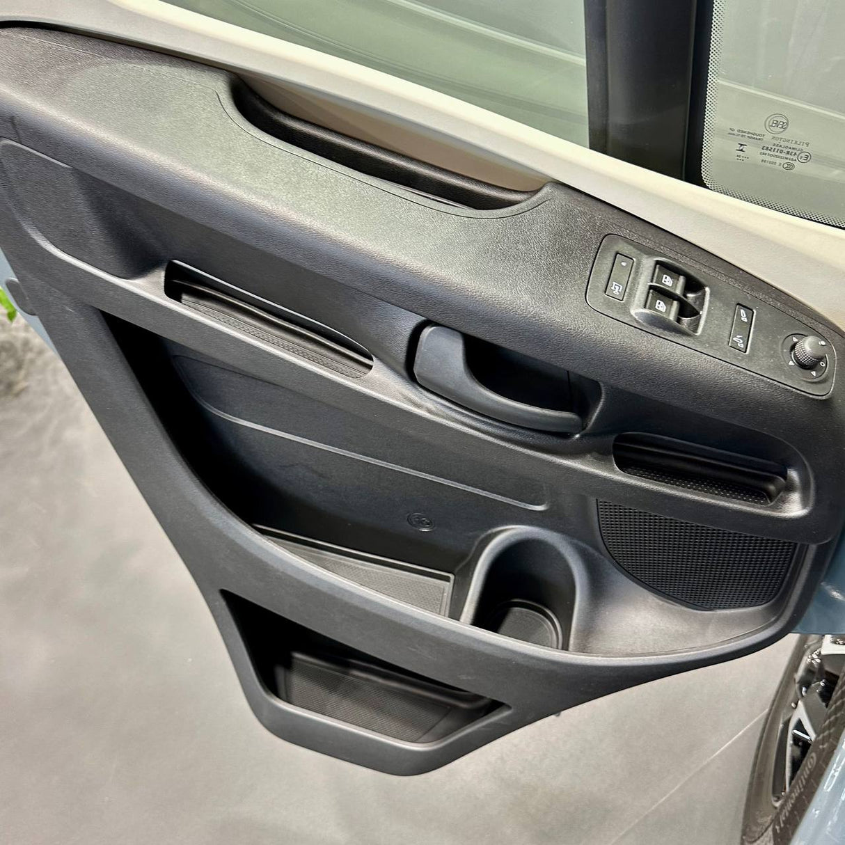 For Fiat Ducato RAM ProMaster Rubber Door Liner Pocket Inserts - Black - Van-X