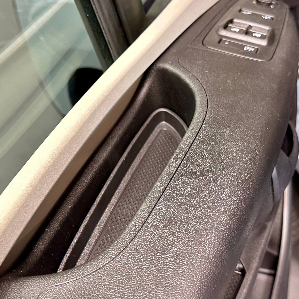 For Fiat Ducato RAM ProMaster Rubber Door Liner Pocket Inserts - Black - Van-X