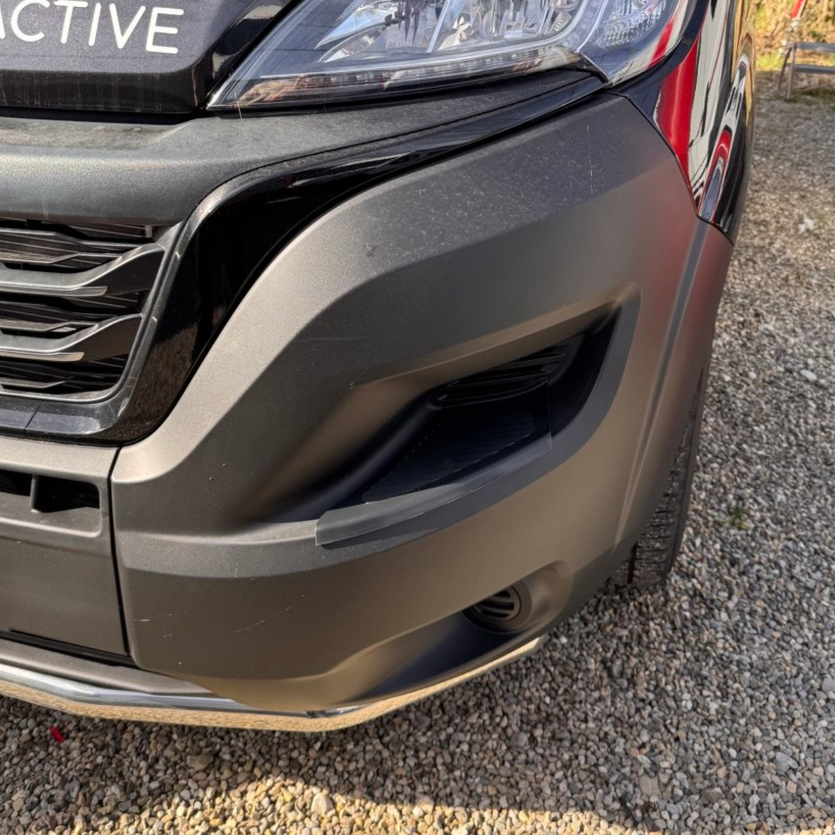 For Fiat Ducato Front Bumper Foot Plate Protectors – Black, Set of 2 | Van-X