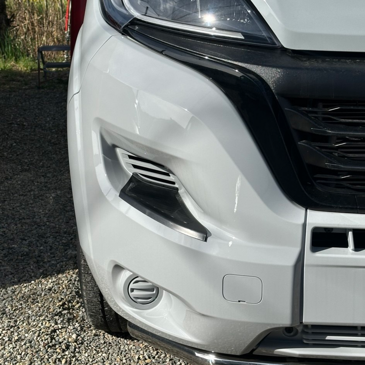 For Fiat Ducato Front Bumper Foot Plate Protectors – Black, Set of 2 | Van-X