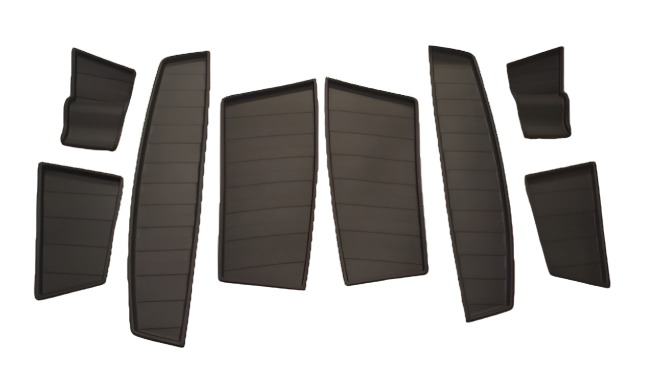 For Fiat Scudo Door Pocket Rubber Inserts / Mats - Black