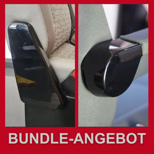 For VW T6 Twin Seat Hinge Caps + Arm rest Styling Caps Piano Black Interior Styling