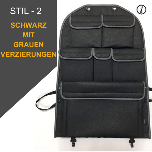 For VW T5 & T5.1 Transporter Campervan Single/Captain’s Seat Leatherette Back Seat Organizer – Van Storage Accessory