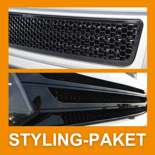 VW T5.1 Transporter Van Front Styling Glanzend Zwart Pakket (2 stuks)