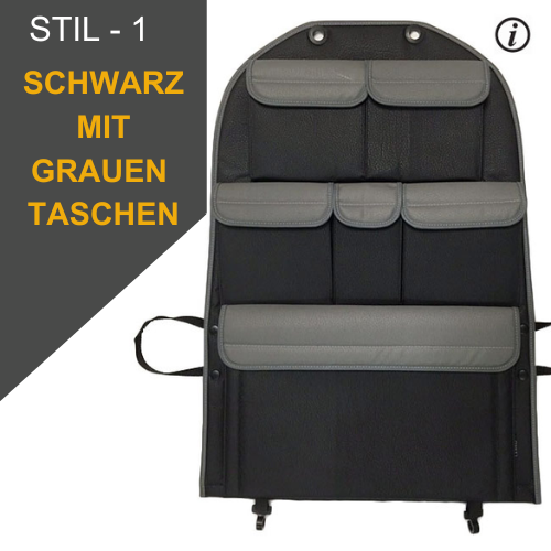 For VW T5 & T5.1 Transporter Campervan Single/Captain’s Seat Leatherette Back Seat Organizer – Van Storage Accessory