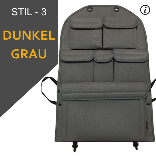 For VW T5 & T5.1 Transporter Campervan Single/Captain’s Seat Leatherette Back Seat Organizer – Van Storage Accessory