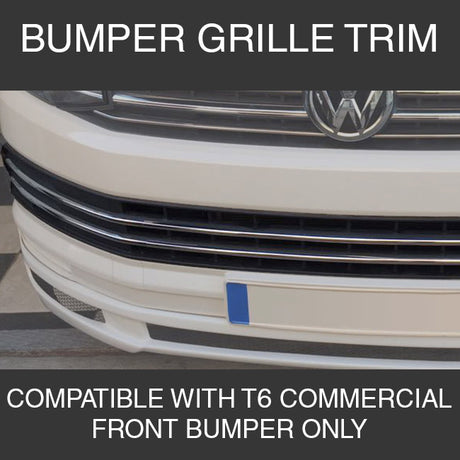 For VW T6 Transporter Front Bumper Trim Stainless Steel