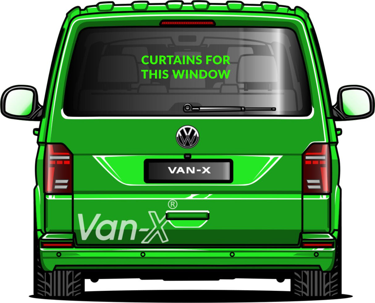 For VW T6.1 Transporter Van Conversion Premium Curtains Van-X - Black/Grey