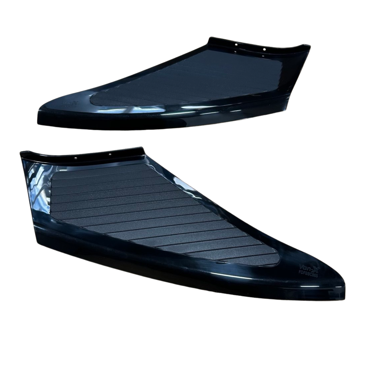 For Fiat Ducato Front Bumper Foot Plate Protectors – Black, Set of 2 | Van-X