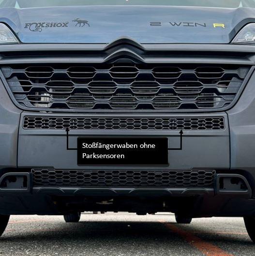 Paraurti Fiat Ducato Honeycomb senza sensori di parcheggio - Nero opaco