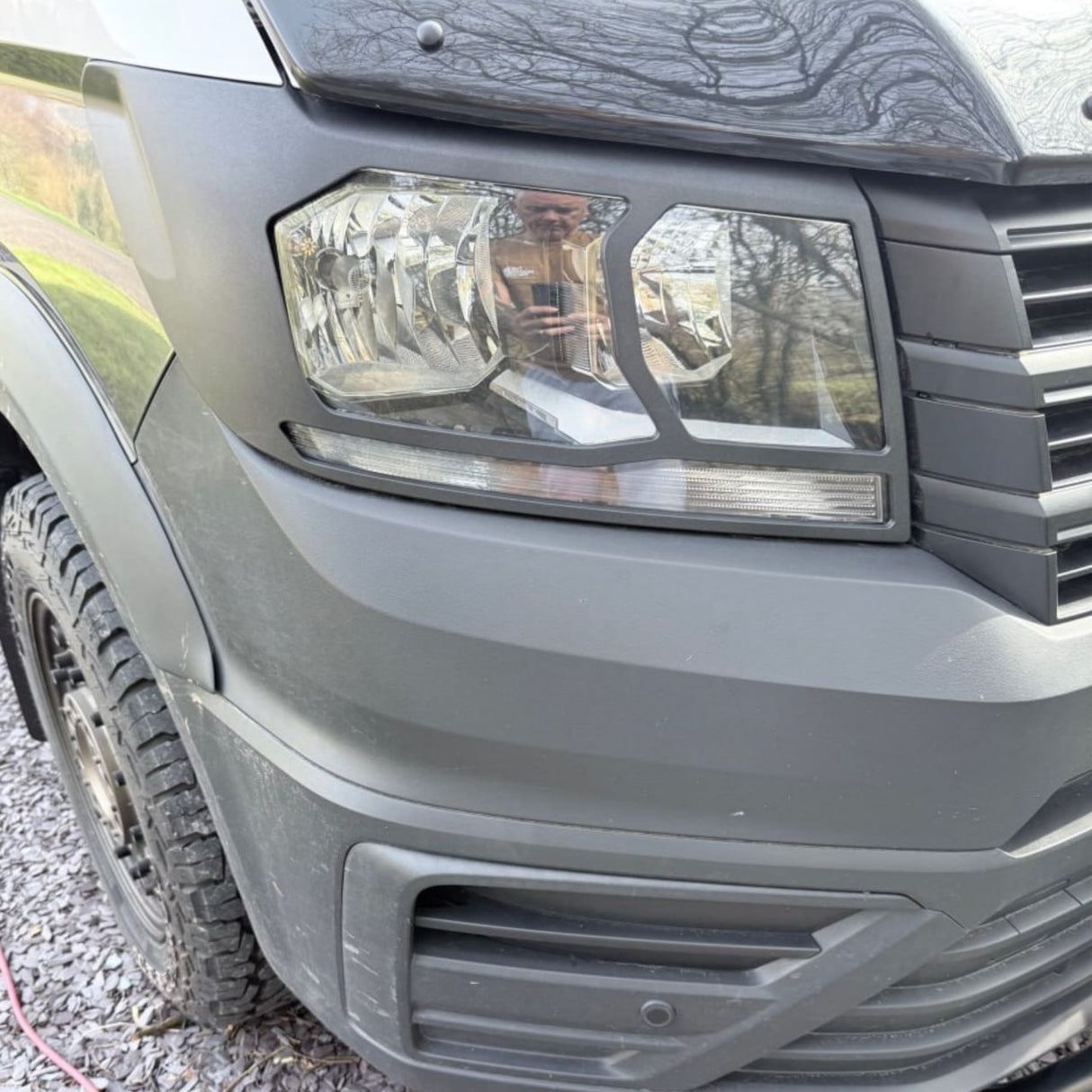 For MAN TGE Headlight Guards – Hammerite Ultimate Matte Black – Premium Protection | Van-X