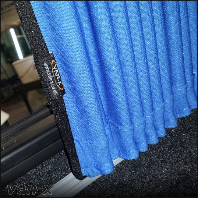 For VW T6 Transporter Van Conversion Premium Curtains Van-X - Black/Blue