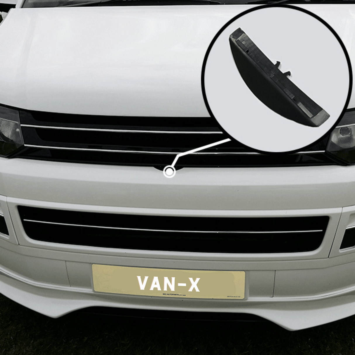 Pour Volkswagen T5.1 Calandre avant sans badge  Finition noir piano brillant | Van-X