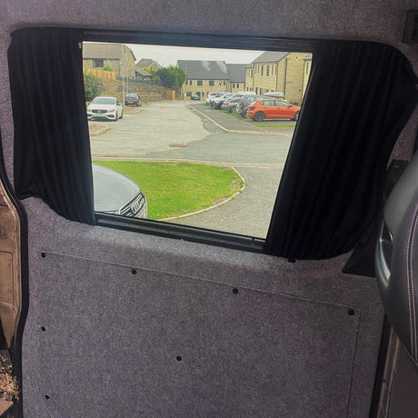 For VW Crafter Premium Window Curtains Van-X - Black/Black