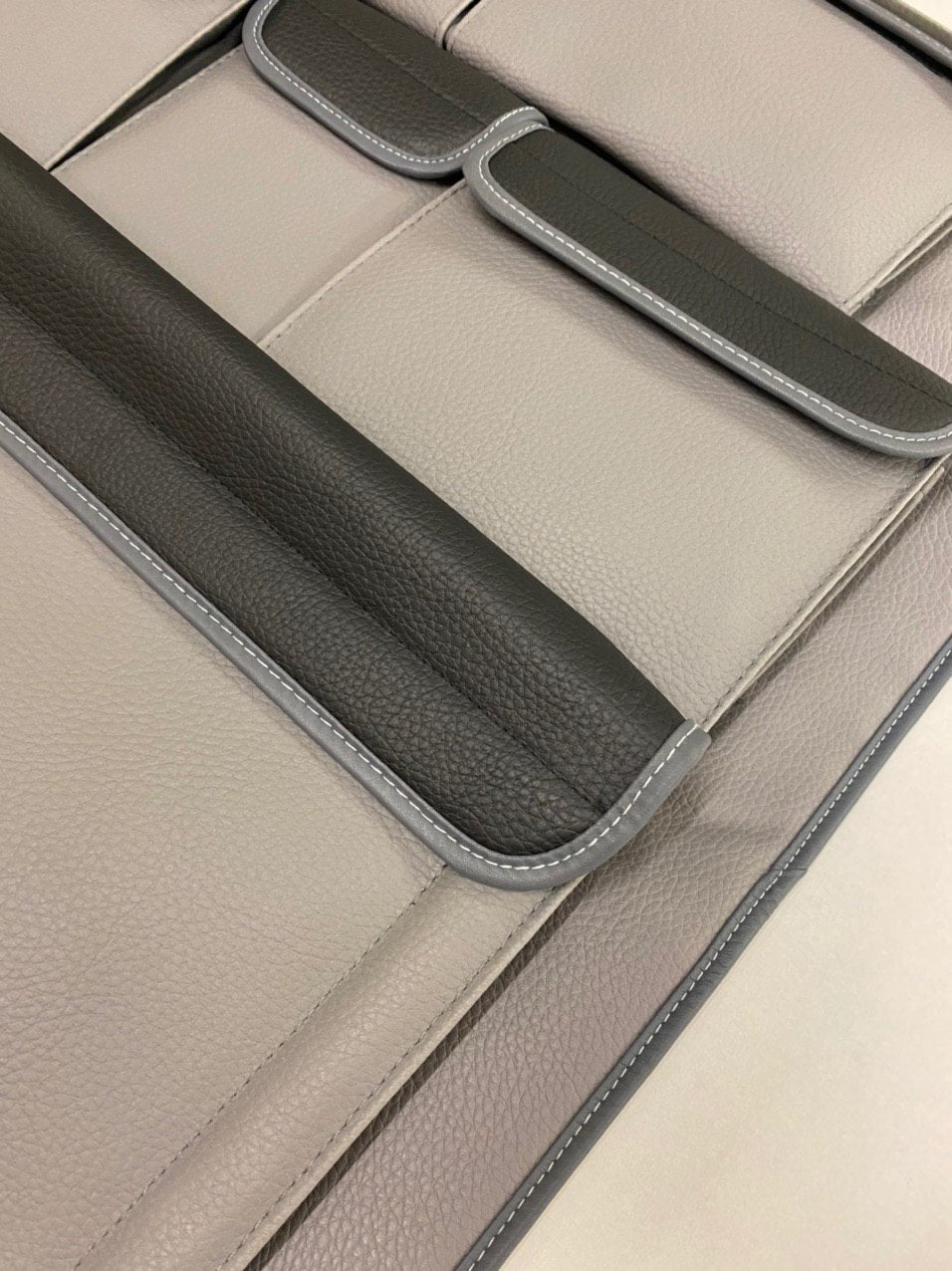 For VW T5 / T5.1 / T6 Transporter Double Back Seat Organiser (Grey with Black Lids)