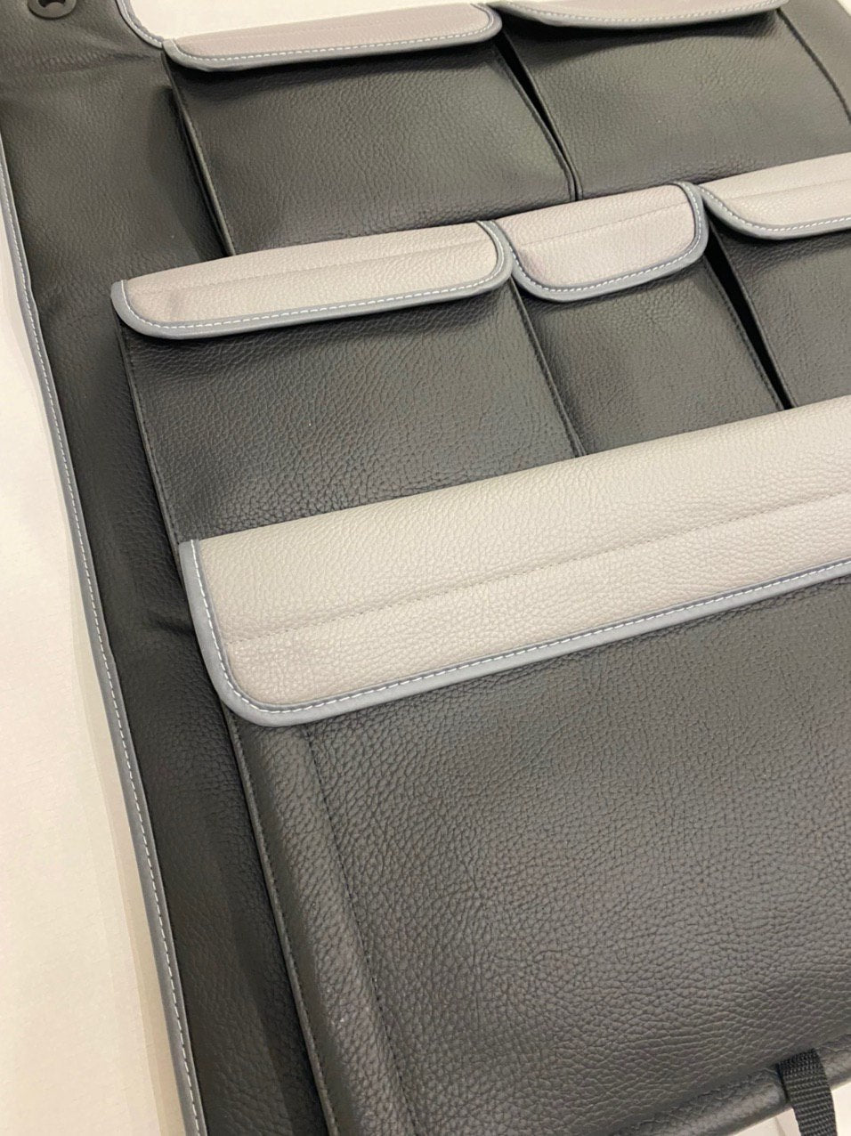 For VW T5 & T5.1 Transporter Double Back Seat Organizer – Black with Grey Lids | Storage Solution