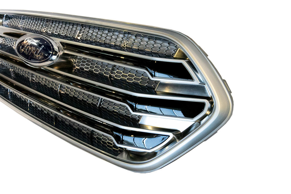 Ford Transit Custom Front Grille OEM Style New Shape (Matte Chrome Base)