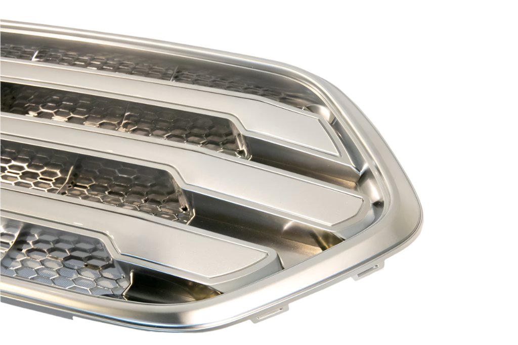 Ford Transit Custom Front Grille OEM Style New Shape (Matte Chrome Base)