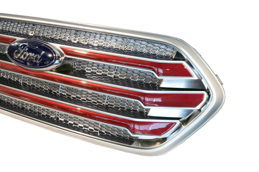 Ford Transit Custom Front Grille OEM Style New Shape (Matte Chrome Base)