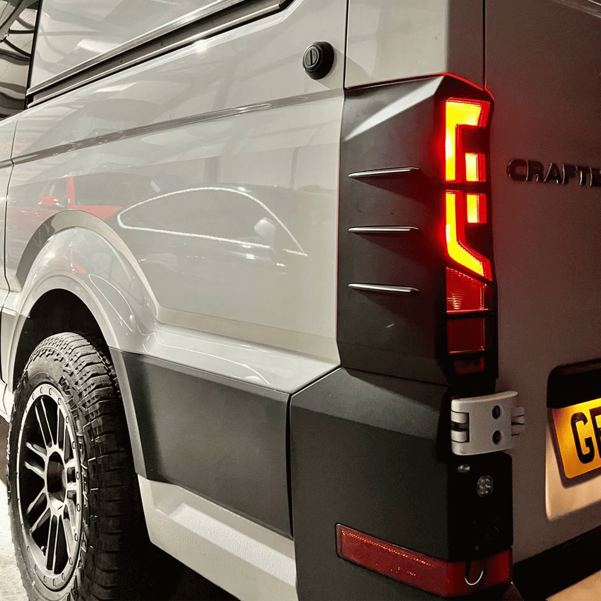 For MAN TGE Rear Light Guards - Matte Black Protection (2018+)