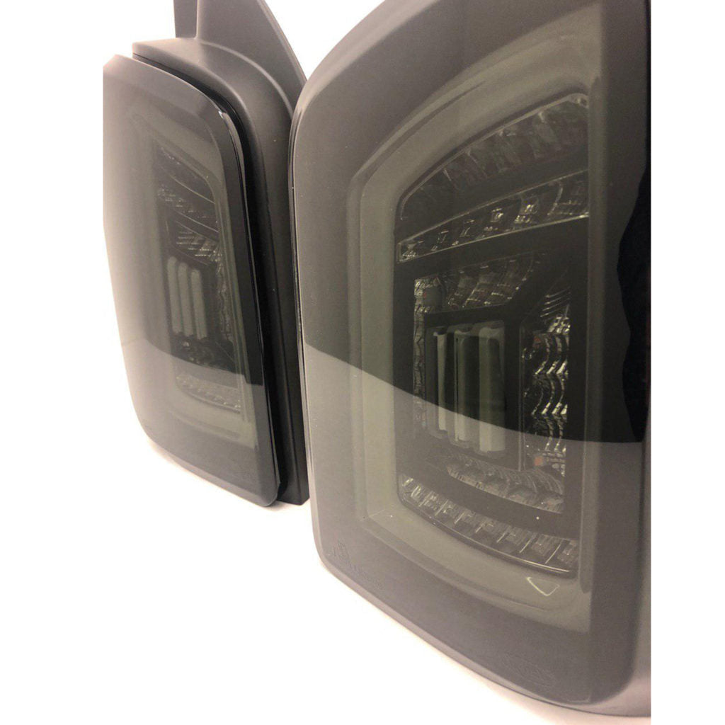 For VW T5, T5.1 Smoked Barn Door LHD Rear Lights White Bars LED Van only MK3