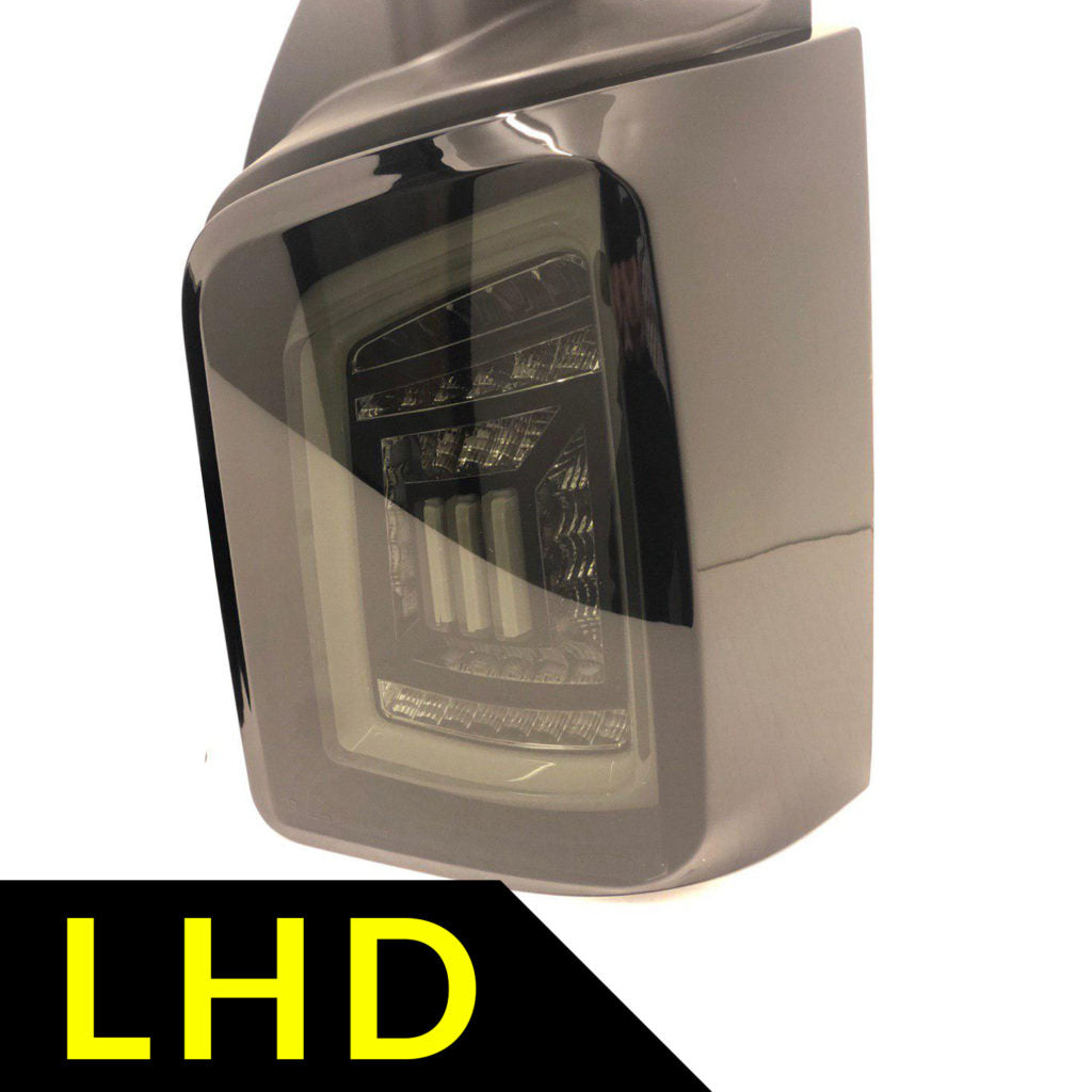VW T5, T5.1 Portellone posteriore fumé Luci posteriori LHD Barre bianche LED Guida a sinistra Solo furgone MK3