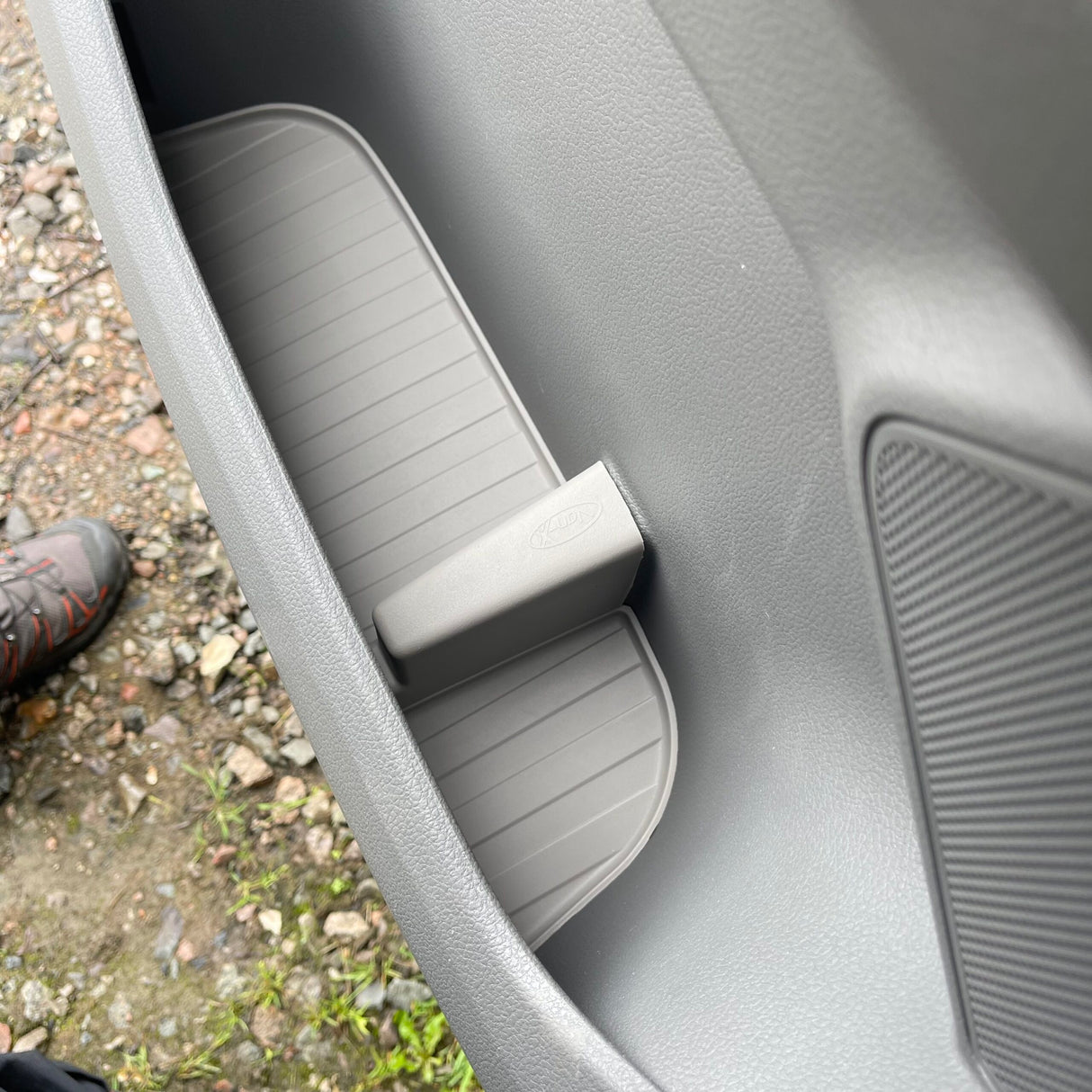 For VW T6.1 Transporter Rubber Door Liner Pocket Inserts Grey Campervan Conversion