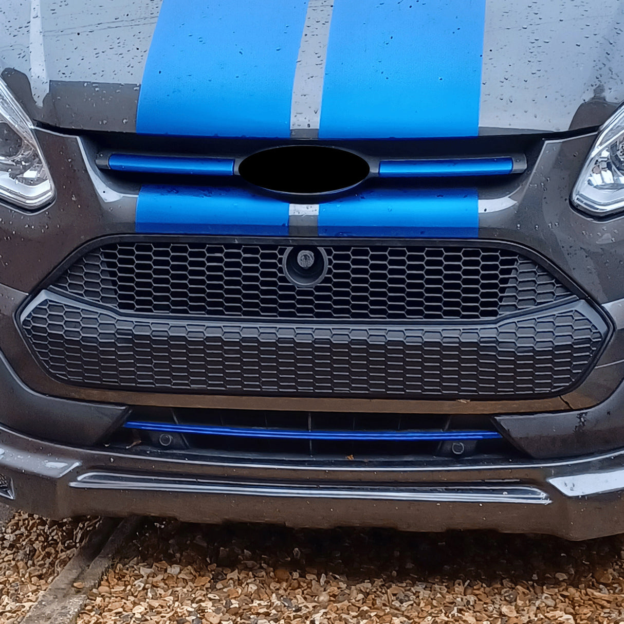 Para parrilla delantera de panal Ford Transit Custom – Actualización en negro mate para MK1 (2012-2018)
