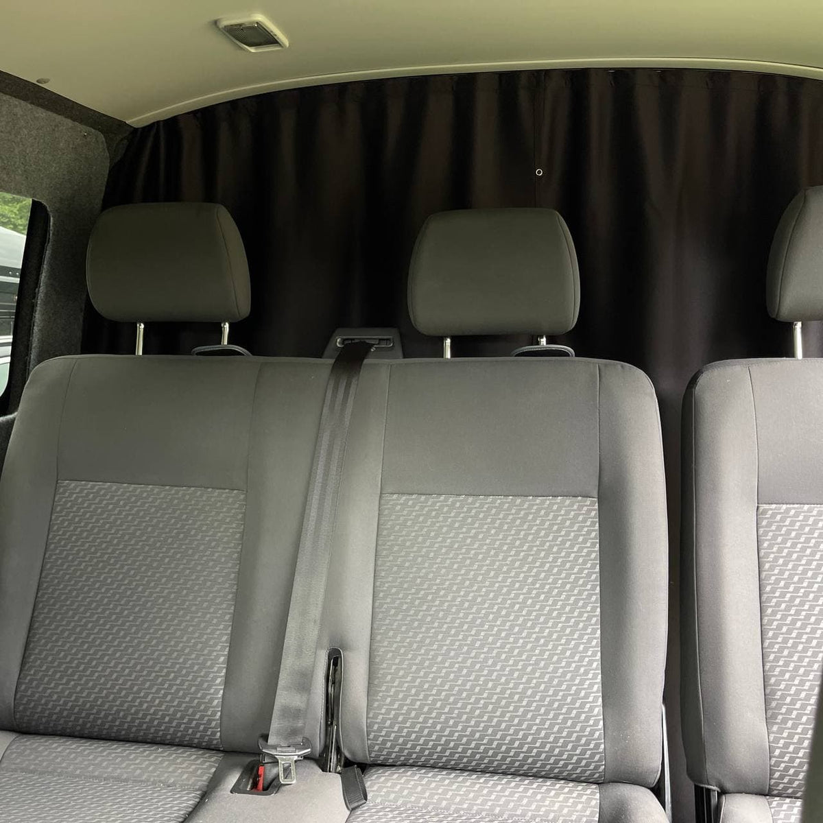 Rideaux De Séparation Cabine VW T6 L1 L2 Noir - Tissu Opaque Avec Tringle