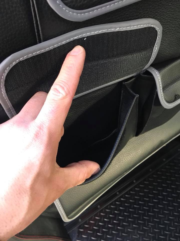 Para VW T6, T6.1 Transporter Organizador de asiento trasero de cuero sintético para asiento doble de