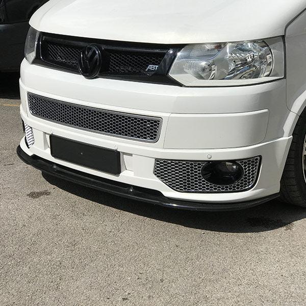 Finiture fendinebbia spoiler anteriore Sport-Line a nido d'ape VW T5 .1 (cromo opaco)