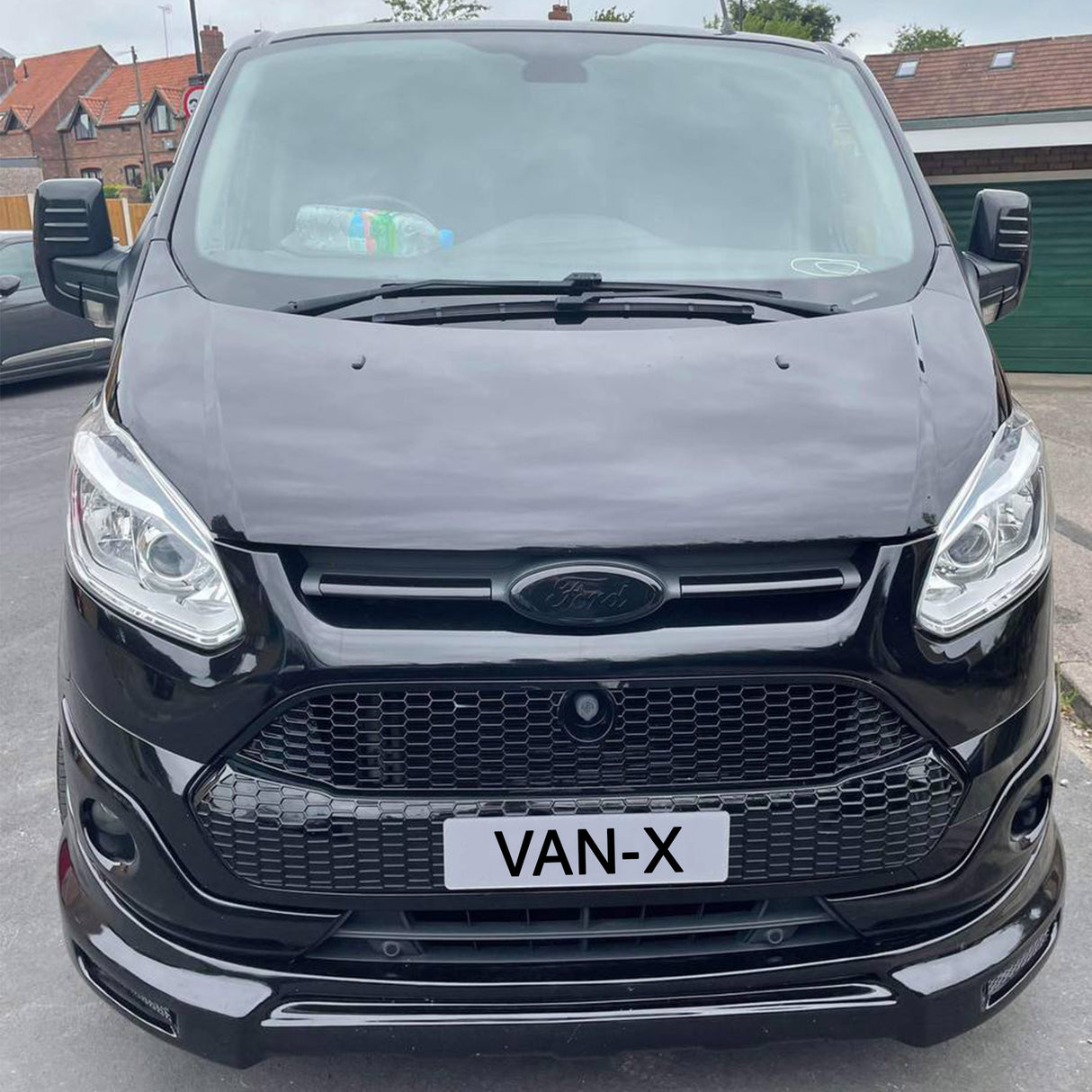 Pour la calandre avant en nid d'abeille Ford Transit Custom – Mise à niveau en noir brillant pour MK1 (2012-2018)