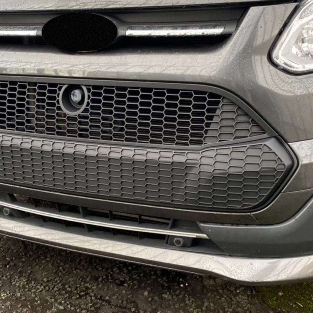 For Ford Transit Custom Front Grille Honeycomb Modified 2012 - 2018 MK1 Gloss Black Painted and Ready to Fit