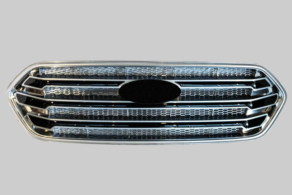 Ford Transit Custom Front Grille OEM Style New Shape (Matte Chrome Base)