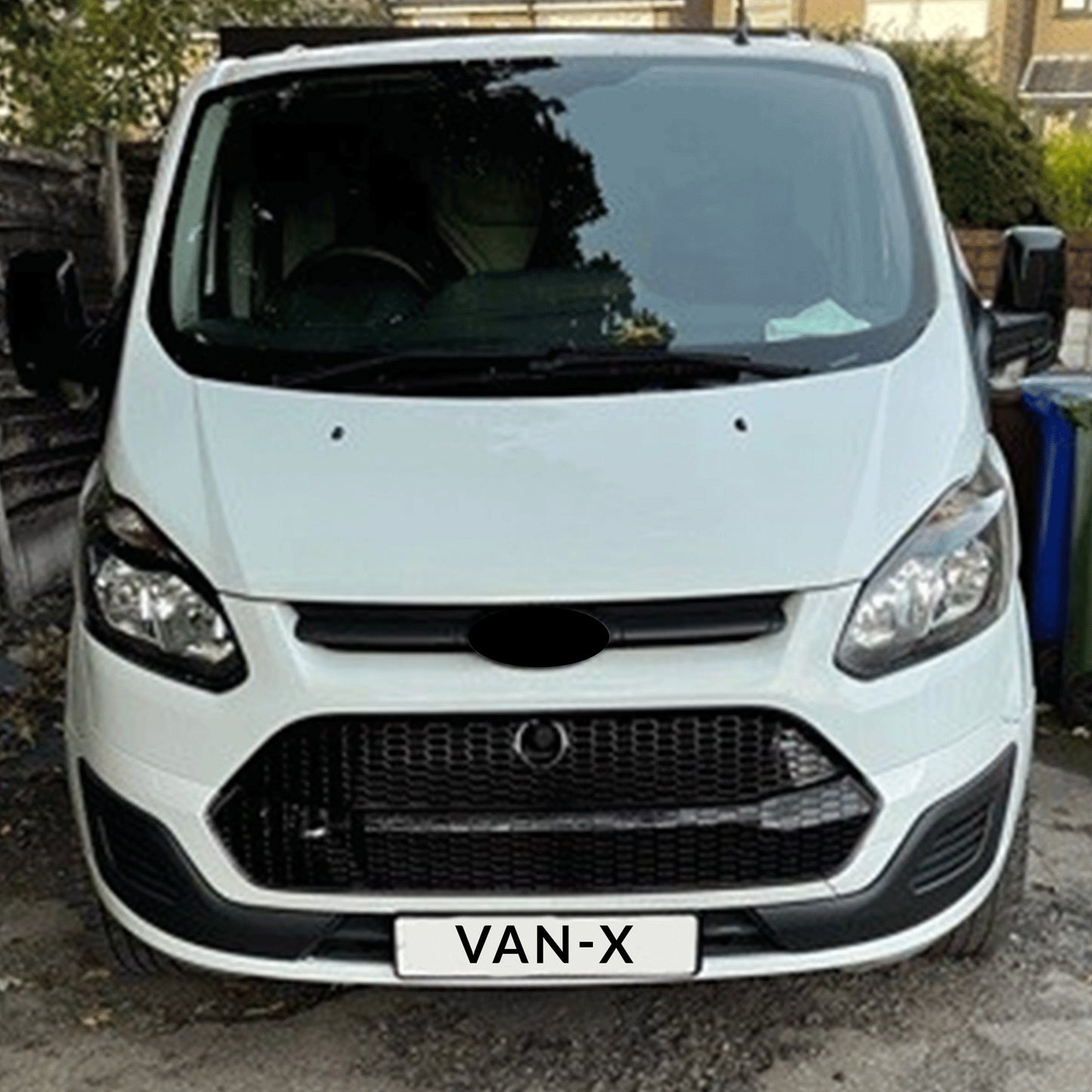 For Ford Transit Custom Front Grille Honeycomb Modified 2012 - 2018 MK1 Gloss Black Painted and Ready to Fit
