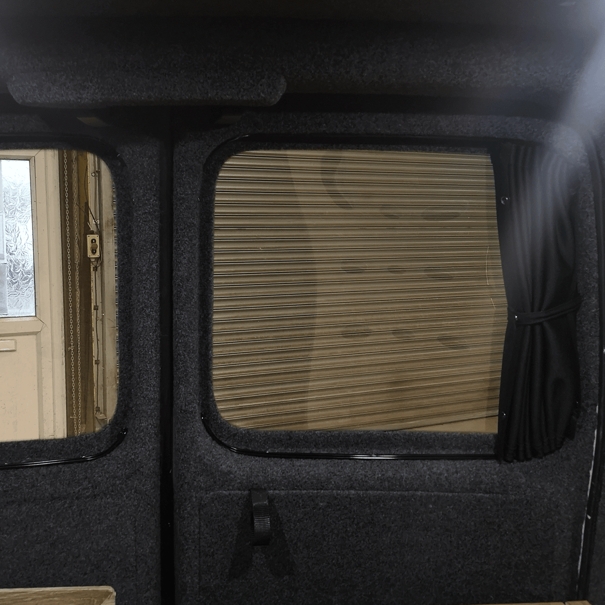 For VW Caddy Premium 1 x Barndoor Window Curtains Van-X
