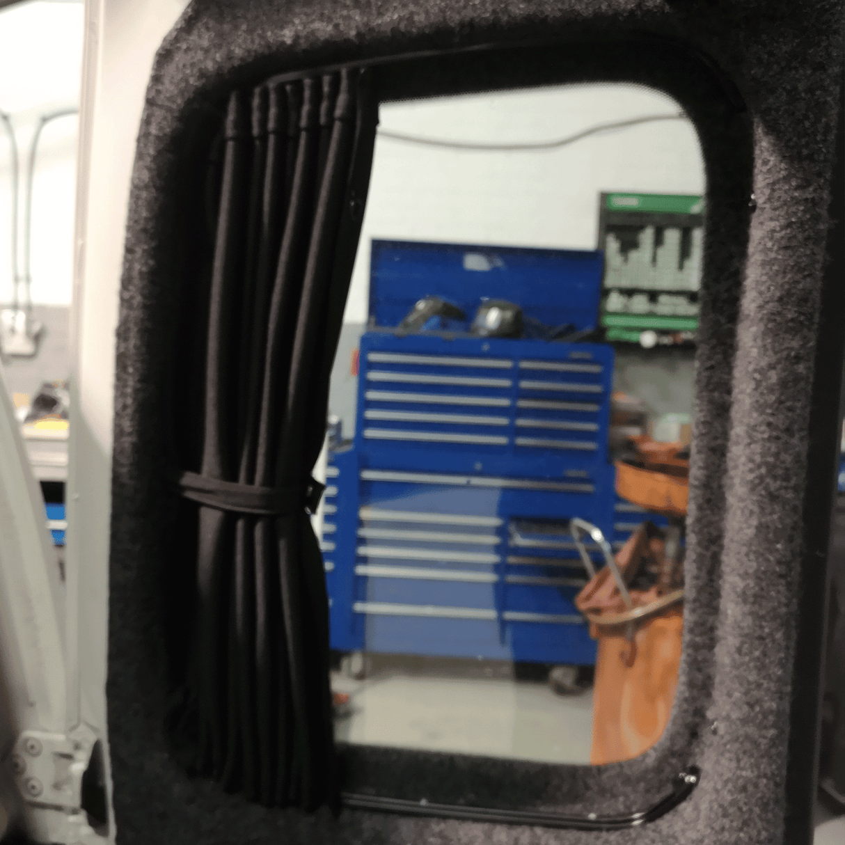 For VW Caddy Premium 1 x Barndoor Window Curtains Van-X